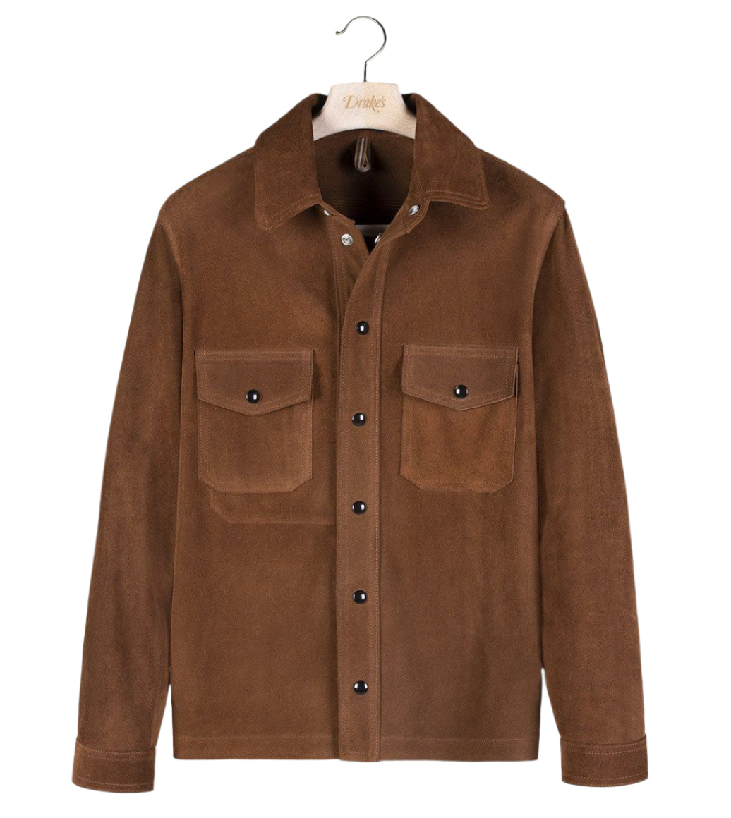 Men's Dark Brown Suede Shirt