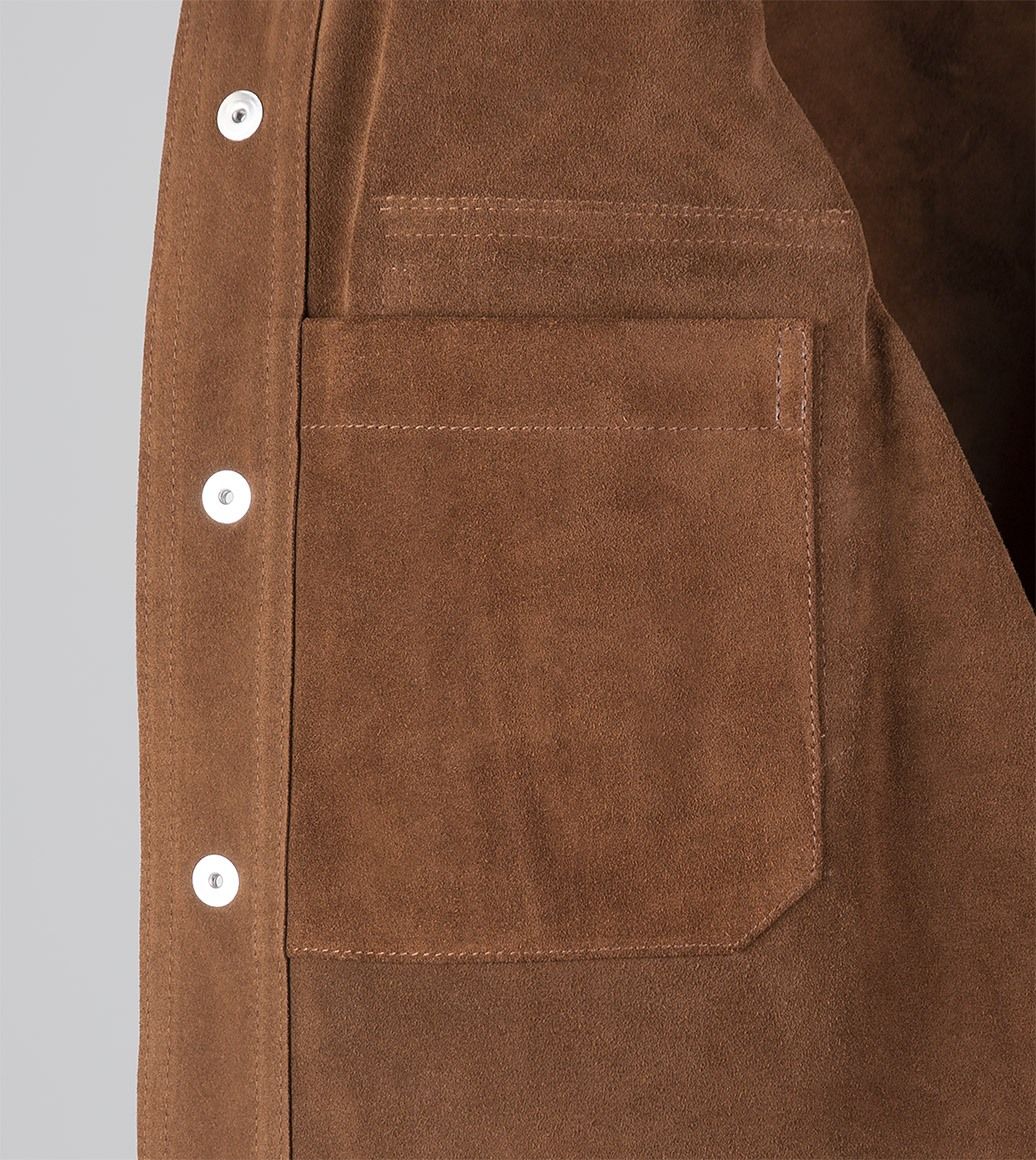 Men's Dark Brown Suede Shirt