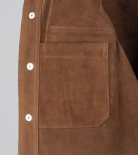 Carica l&#39;immagine nel visualizzatore di Gallery, Men&#39;s Dark Brown Suede Shirt
