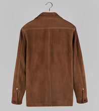 Load image into Gallery viewer, Men&#39;s Dark Brown Suede Shirt
