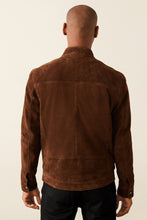 Load image into Gallery viewer, Men&#39;s Brown Suede Racer Jacket
