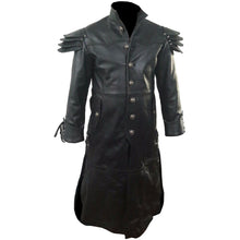 Lataa kuva Galleria-katseluun, Men&#39;s Black Genuine Leather Trench Coat Matrix Steampunk Gothic
