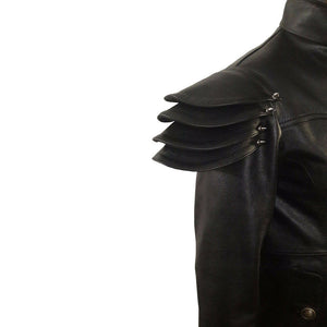 Men's Black Genuine Leather Trench Coat Matrix Steampunk Gothic