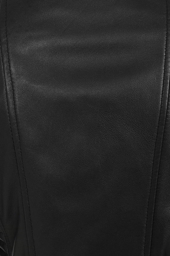 Women's Black Genuine Leather Quilted Jacket