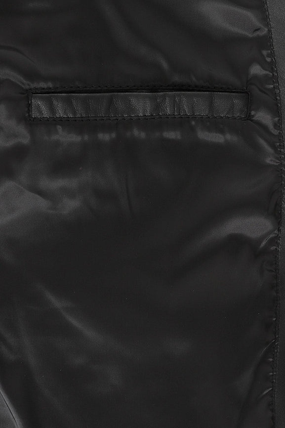 Women's Black Genuine Leather Quilted Jacket