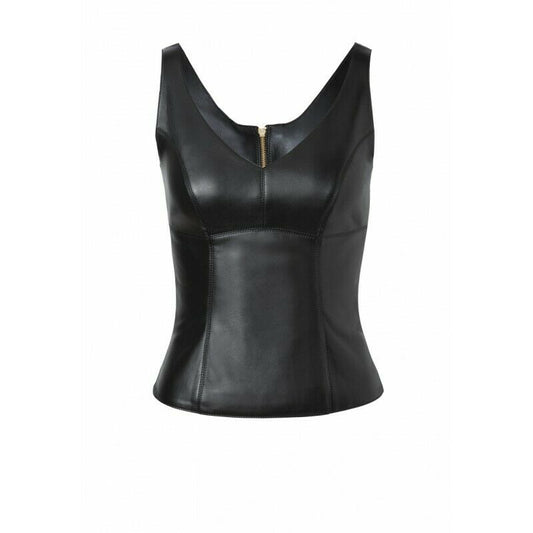 Women's Genuine Leather Sleeveless Top