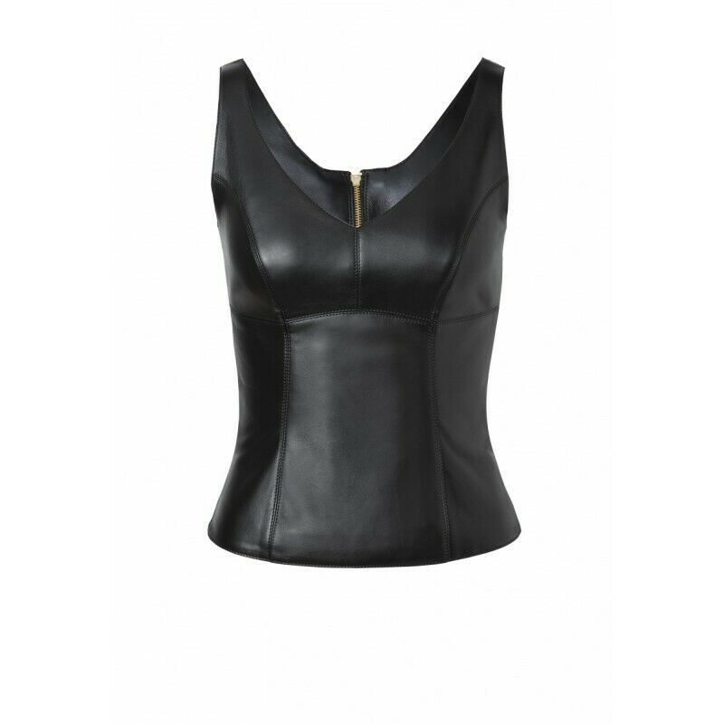 Women's Genuine Leather Sleeveless Top