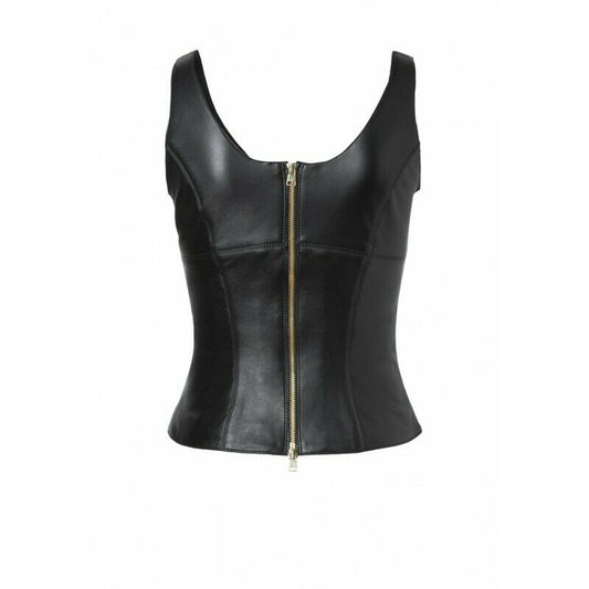 Women's Genuine Leather Sleeveless Top