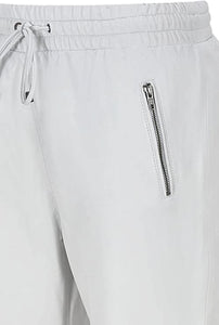 Pantalon de jogging homme en cuir blanc