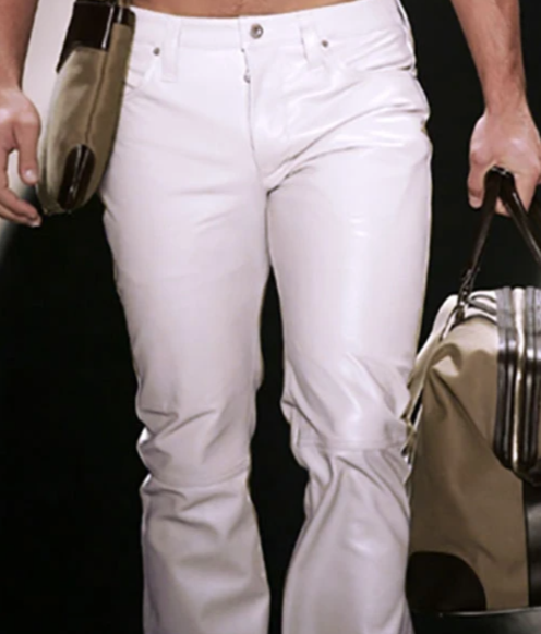 Mens jeans 2024 with leather pockets