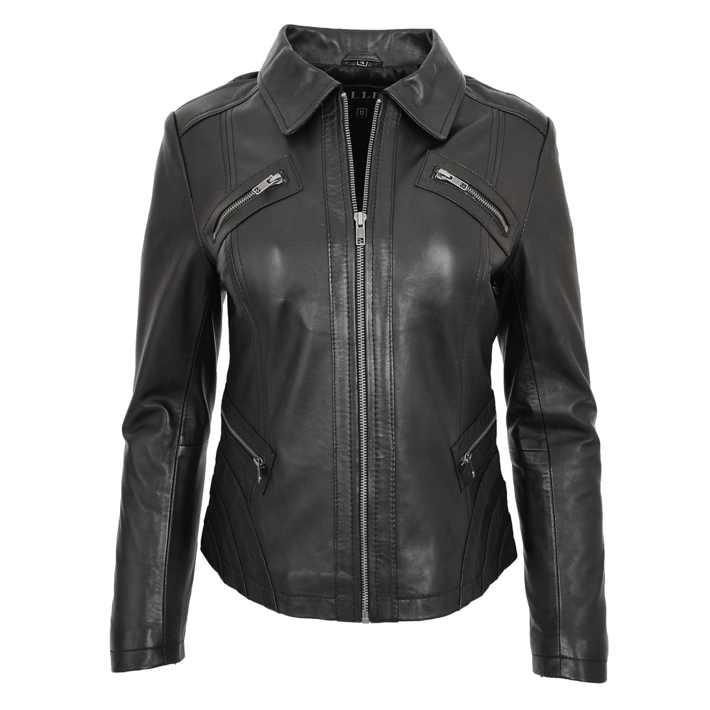 Women's Black Genuine Leather Jacket