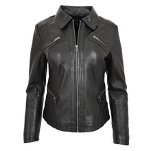 Load image into Gallery viewer, Ladies Black Genuine Leather Jacket
